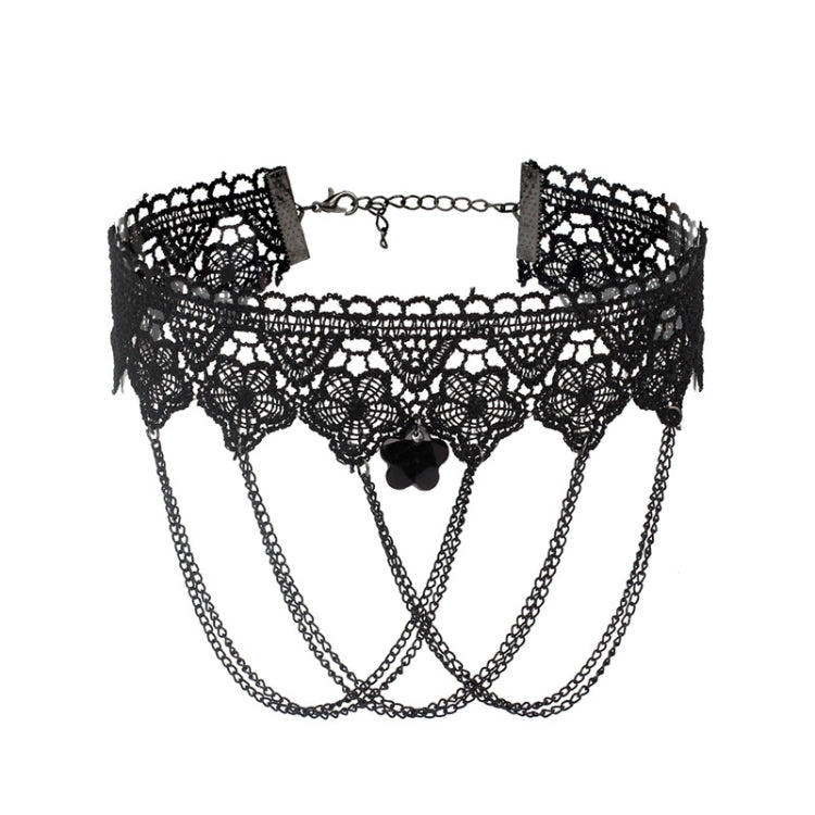 Fringe Lace Gothic Lolita Vintage Necklace,Style: