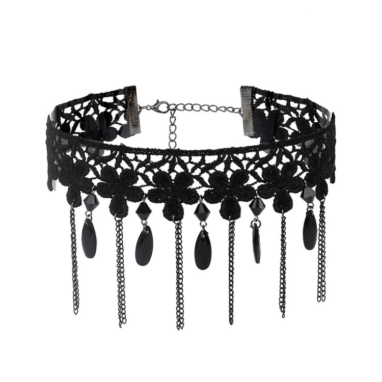 Fringe Lace Gothic Lolita Vintage Necklace,Style: