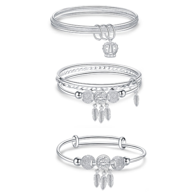 Women Closed Solid Three Rings Bracelet, Size: Z104 58mm
