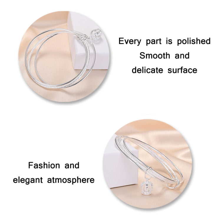 Women Closed Solid Three Rings Bracelet, Size: Z104 58mm