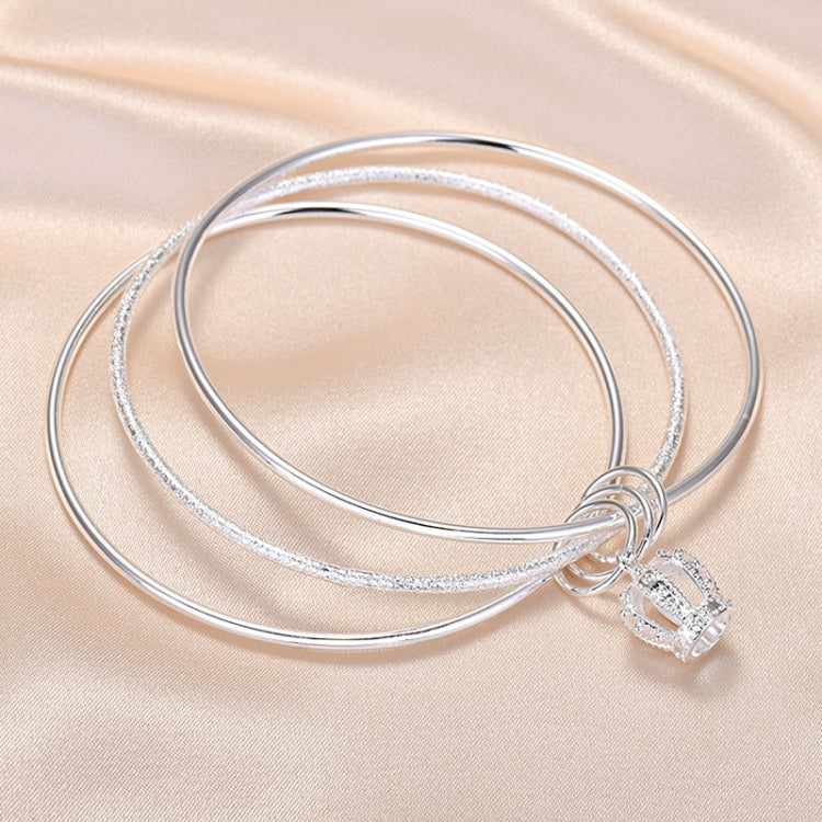 Women Closed Solid Three Rings Bracelet, Size: Z104 58mm