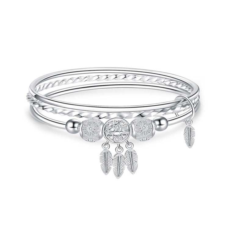 Women Closed Solid Three Rings Bracelet, Size: Z104 58mm