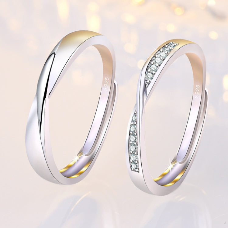 2 PCS Q38 Couples Mobius Twist Open Adjustable Ring