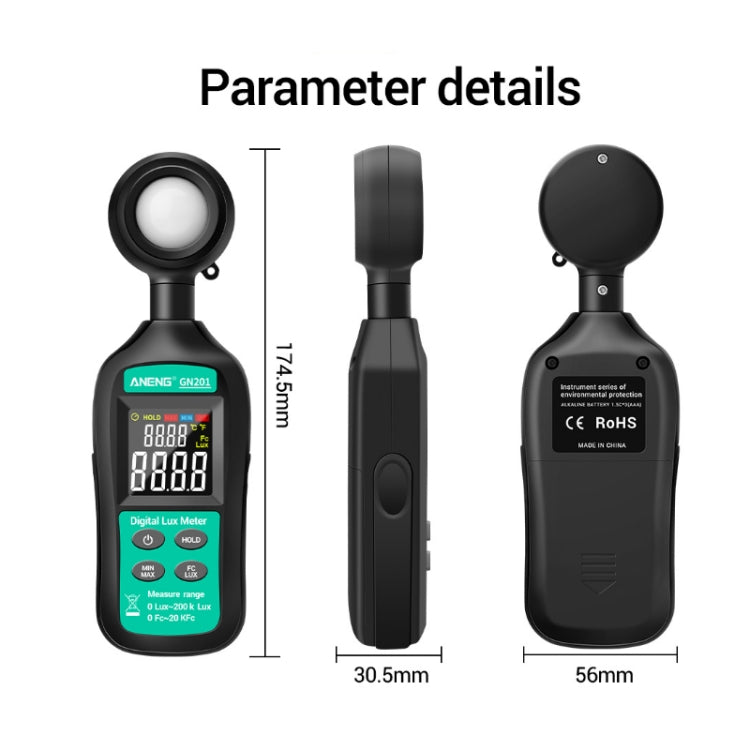 ANENG GN-201 High Precision Handheld Light Meter