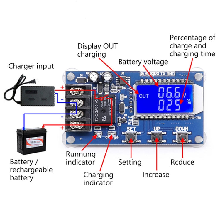 XY-L10A 6-60V CNC Full Power Off Over Charge Protection Switch