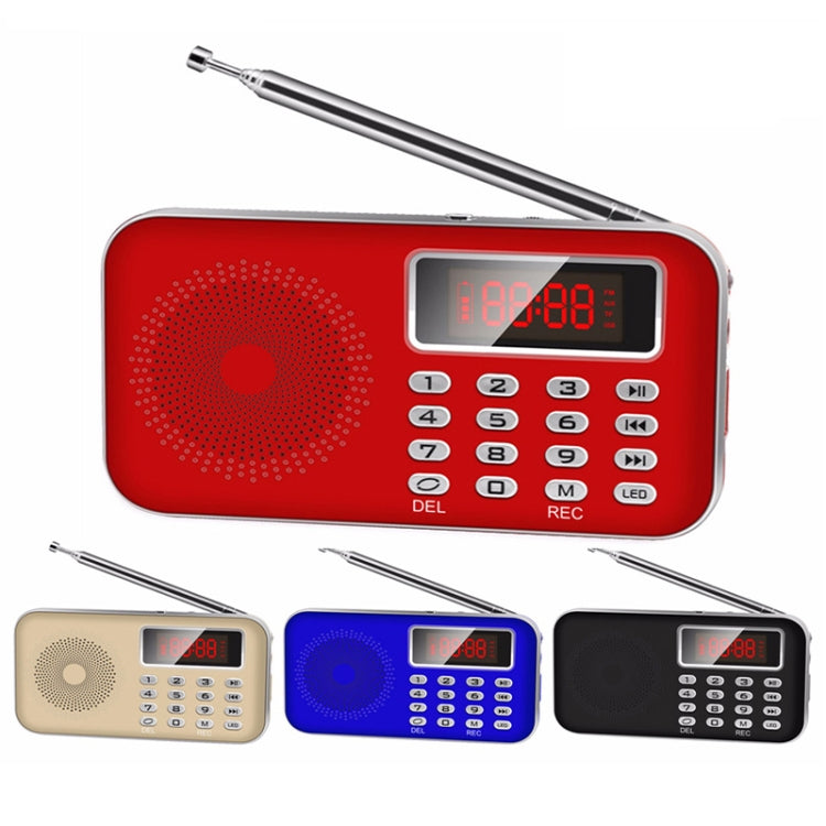 Y-619  FM/AM Mini Radio MP3 Rechargeable Music Player Support TF/SD Card with LED Display