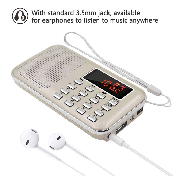 L-218AM  MP3 Radio Speaker Player Support TF Card USB with LED Flashlight Function