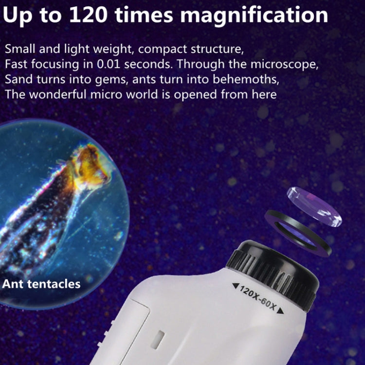 Children Handheld Portable Laboratory Equipment Microscope Toys, Lite Standard (White), Lite Standard (Pink), Lite Standard (Blue), Lite + Bracket (White), Lite + Bracket (Pink), Lite + Bracket (Blue), Lite + Specimen (White), Lite + Specimen (Blue)   ...