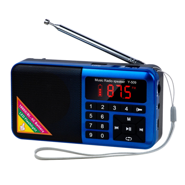 Bluetooth Card Radio Digital FM Player, Specifications: Y-509FM (No Solar Panel)