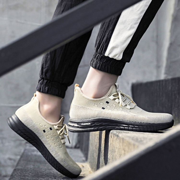 D06 Men Spring Flying Knitting  Shoes Lace Up Sports Casual Shoes