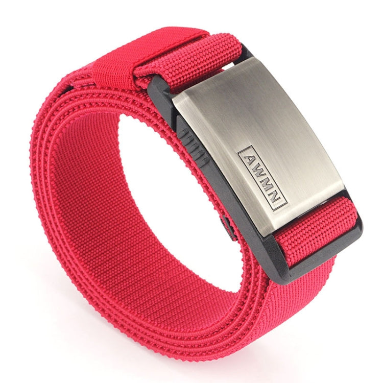 AWMN Metal Nylon Magnetic Buckle Fashion Casual Men Belt, Length: