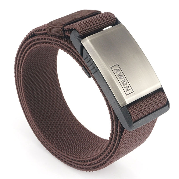 AWMN Metal Nylon Magnetic Buckle Fashion Casual Men Belt, Length: