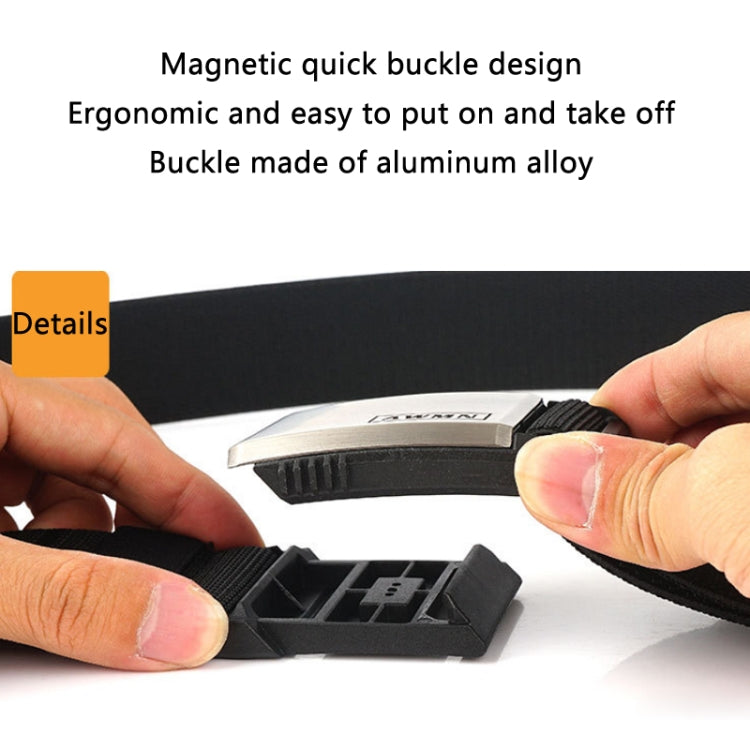 AWMN Metal Nylon Magnetic Buckle Fashion Casual Men Belt, Length: