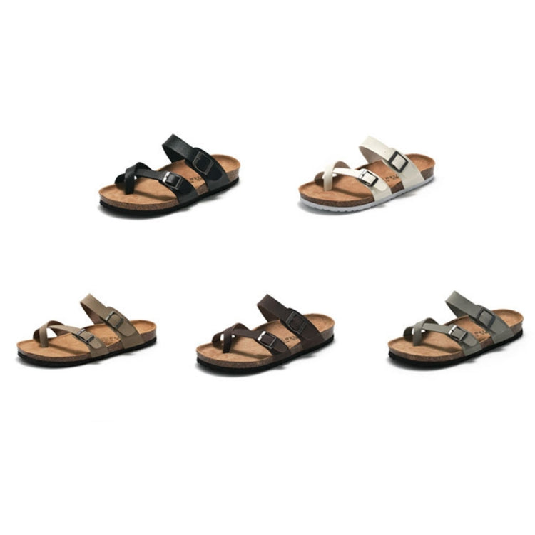 Ruizu Couple Cork Slippers Beach Shoes Flip Flops