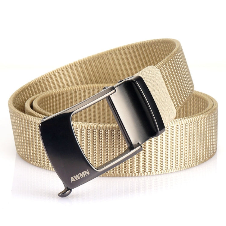 AWMN Men Nylon Cutout Automatic Buckle Toothless Belt, Length: