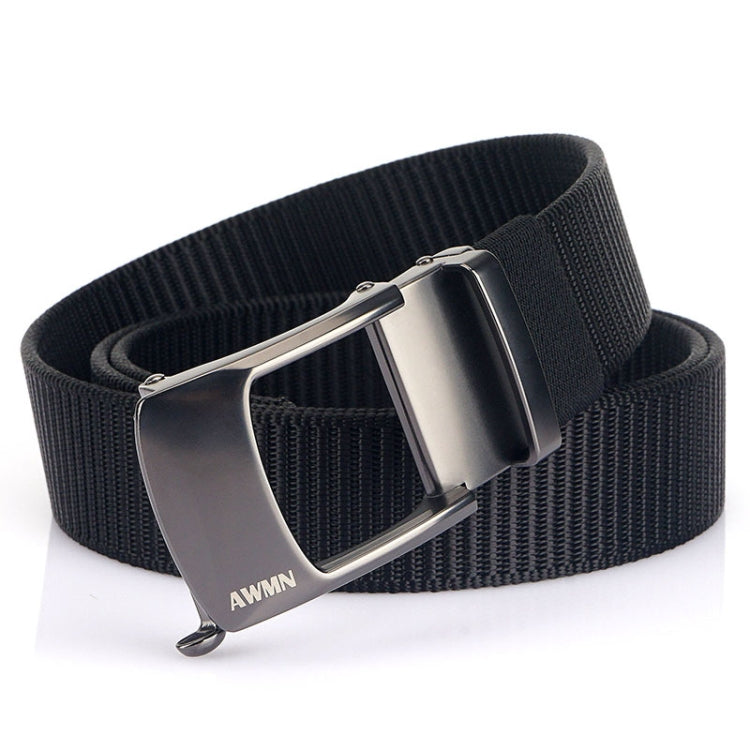 AWMN Men Nylon Cutout Automatic Buckle Toothless Belt, Length: