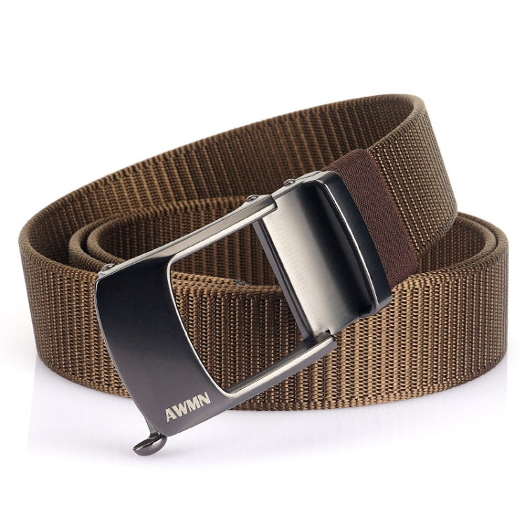 AWMN Men Nylon Cutout Automatic Buckle Toothless Belt, Length: