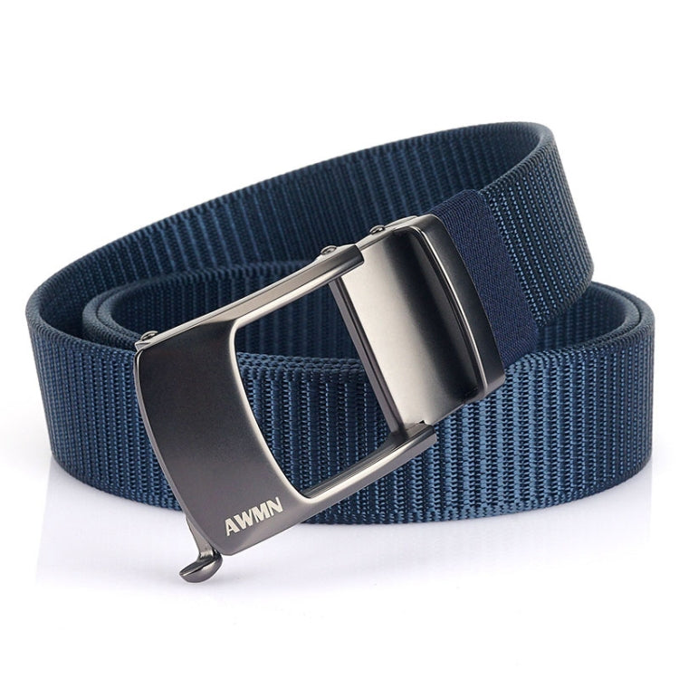 AWMN Men Nylon Cutout Automatic Buckle Toothless Belt, Length: