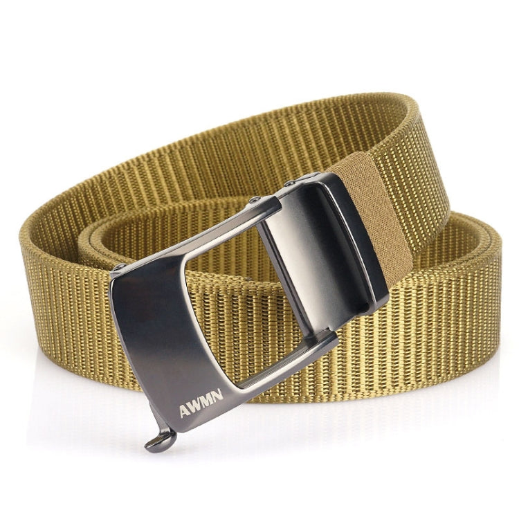 AWMN Men Nylon Cutout Automatic Buckle Toothless Belt, Length: