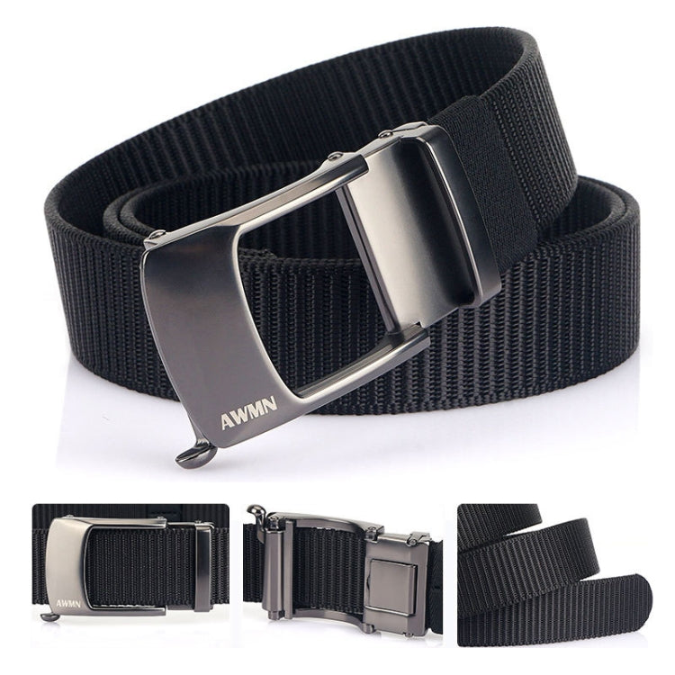 AWMN Men Nylon Cutout Automatic Buckle Toothless Belt, Length: