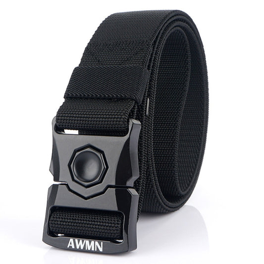 AWMN Outdoor Men Versatile Buckle Elastic Belt, Length: