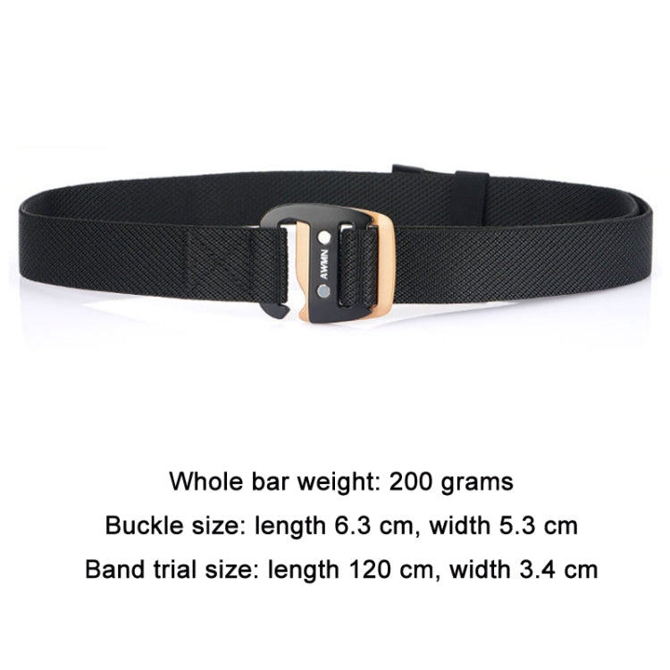 AWMN Men Casual Woven Stretch Sports Hook Buckle Belt, Length: