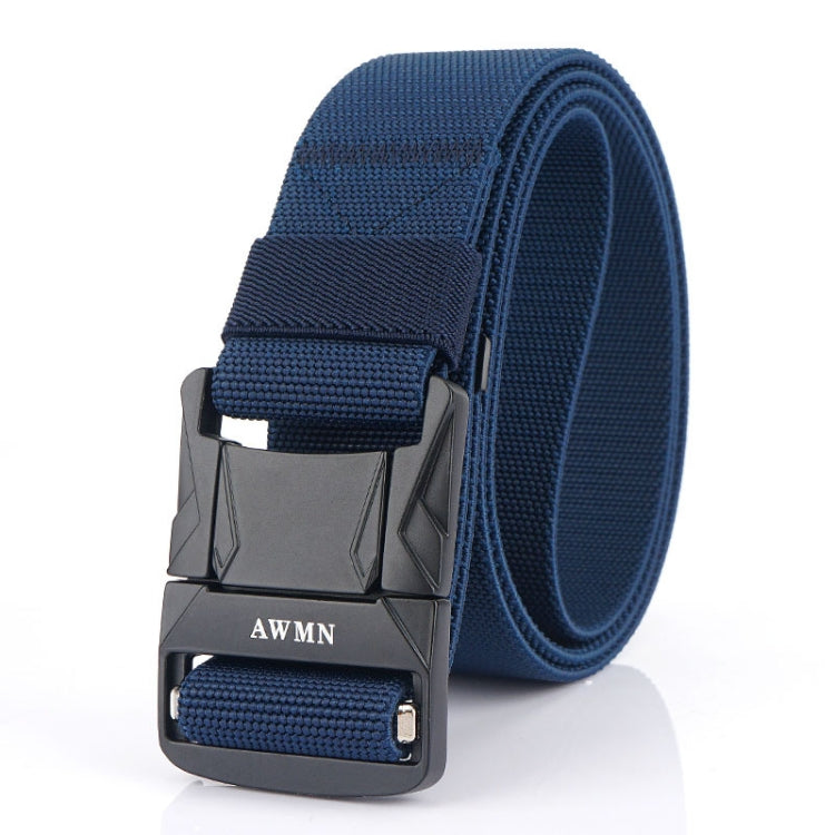 AWMN Men Outdoor Metal Buckle Elastic Nylon Belt, Length: