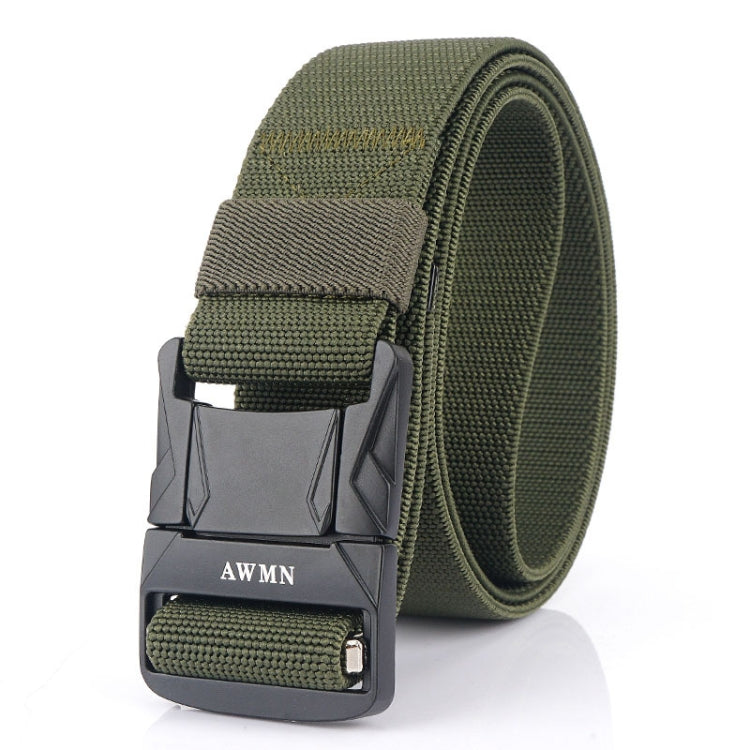 AWMN Men Outdoor Metal Buckle Elastic Nylon Belt, Length: