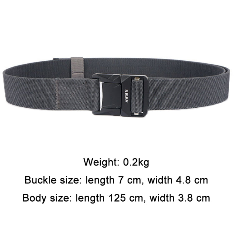 AWMN Men Outdoor Metal Buckle Elastic Nylon Belt, Length:
