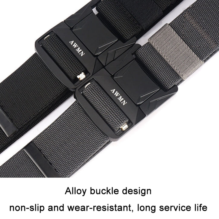 AWMN Men Outdoor Metal Buckle Elastic Nylon Belt, Length: