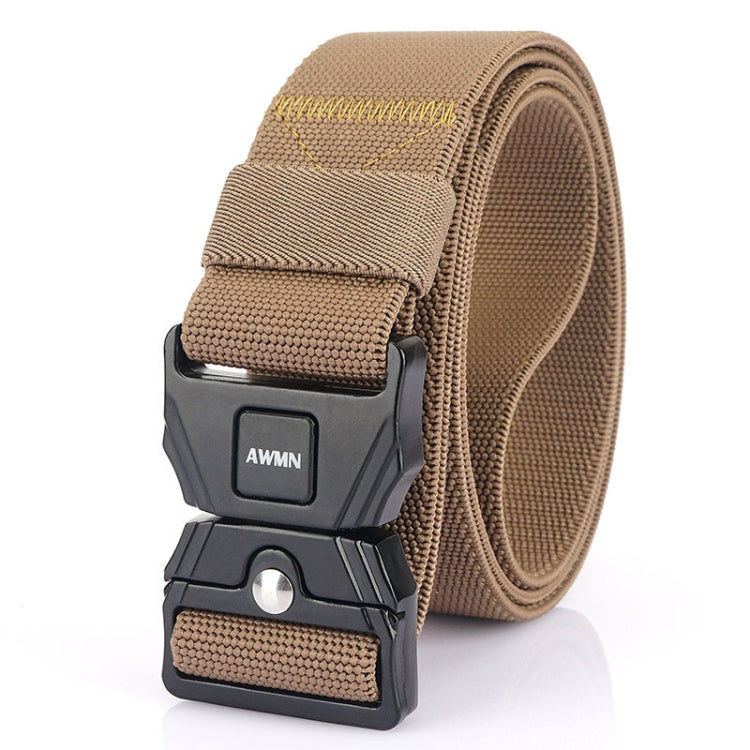 AWMN Men Outdoor Sports Alloy Snap Buckle Elastic Belt, Length: