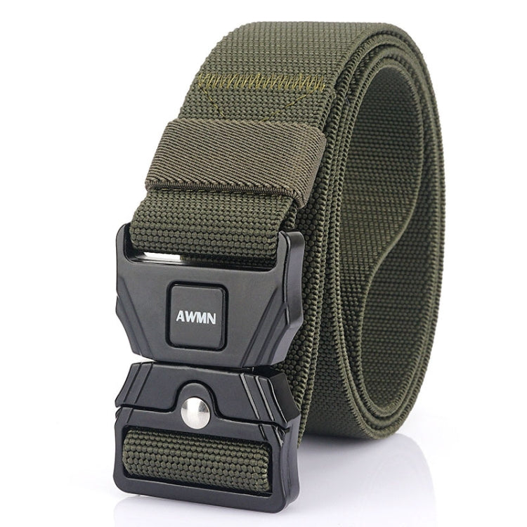 AWMN Men Outdoor Sports Alloy Snap Buckle Elastic Belt, Length: