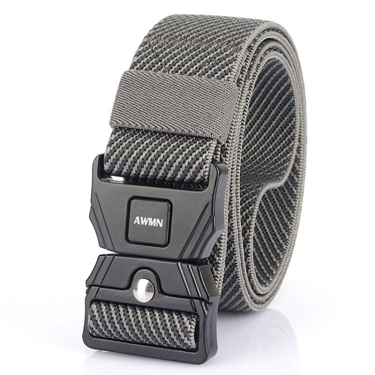 AWMN Men Outdoor Sports Alloy Snap Buckle Elastic Belt, Length: