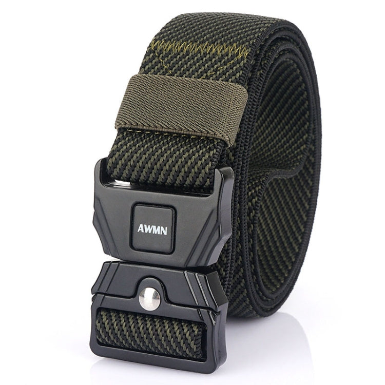 AWMN Men Outdoor Sports Alloy Snap Buckle Elastic Belt, Length: