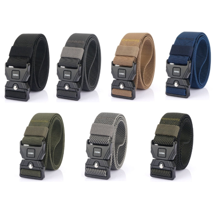 AWMN Men Outdoor Sports Alloy Snap Buckle Elastic Belt, Length: