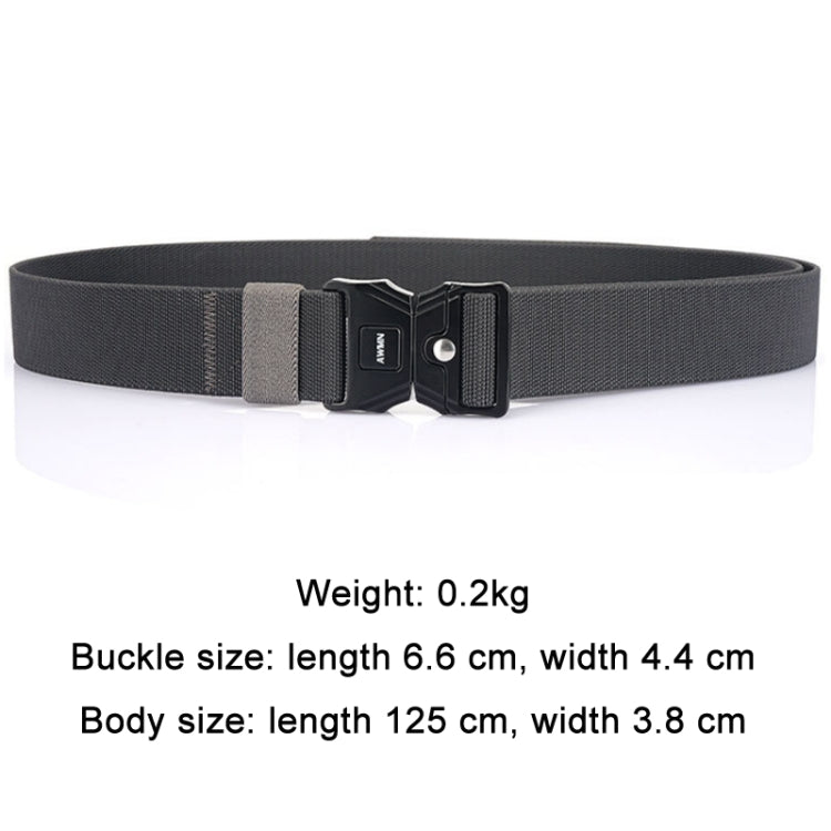 AWMN Men Outdoor Sports Alloy Snap Buckle Elastic Belt, Length: