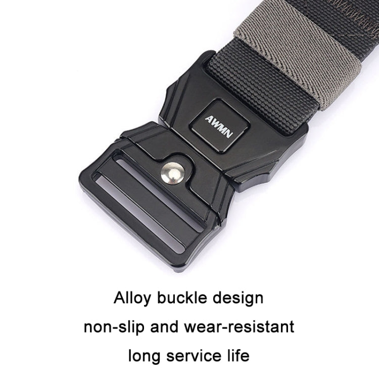 AWMN Men Outdoor Sports Alloy Snap Buckle Elastic Belt, Length: