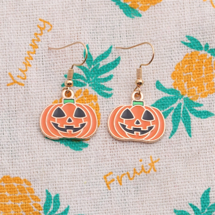 2 Sets Halloween Ghost Pumpkin Pendant Necklace Ears Personality Jewelry