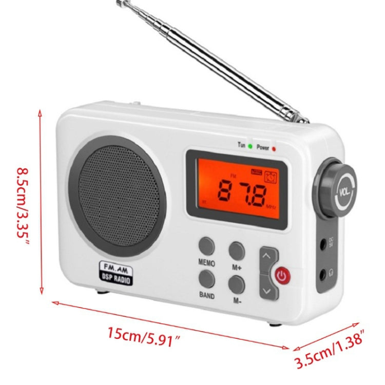 SY-8801 Portable Retro Radio HD LCD Screen Weight Bass Short Wave Radio, SY-8801
