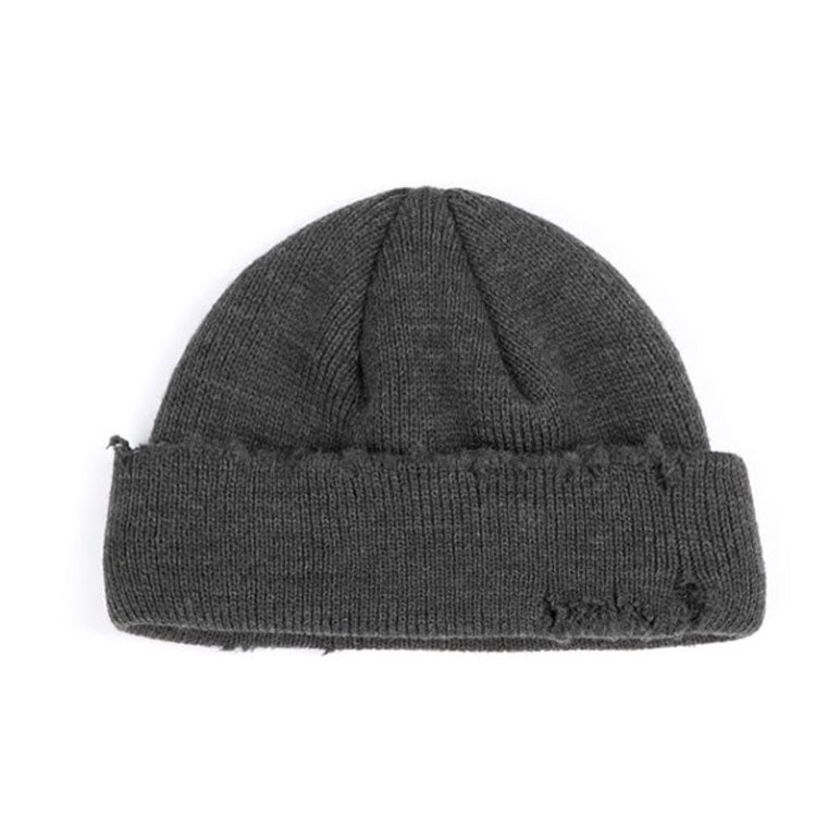 Ripped Beggar Knitted Hat Punk Autumn and Winter Woolen Cap