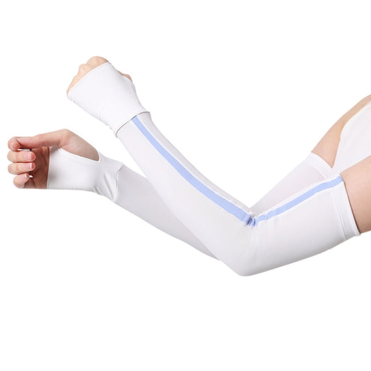 1 Pair Sunscreen Ice Silk Sleeves Outdoor Cycling Driving UV Protection Sleeves