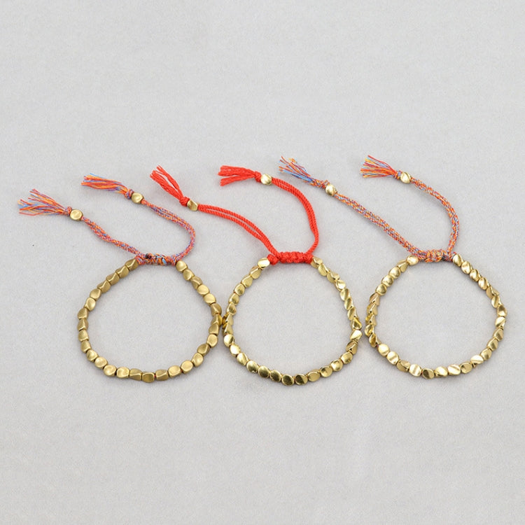 Hand Woven Irregular Copper Bead Bracelet Jewelry