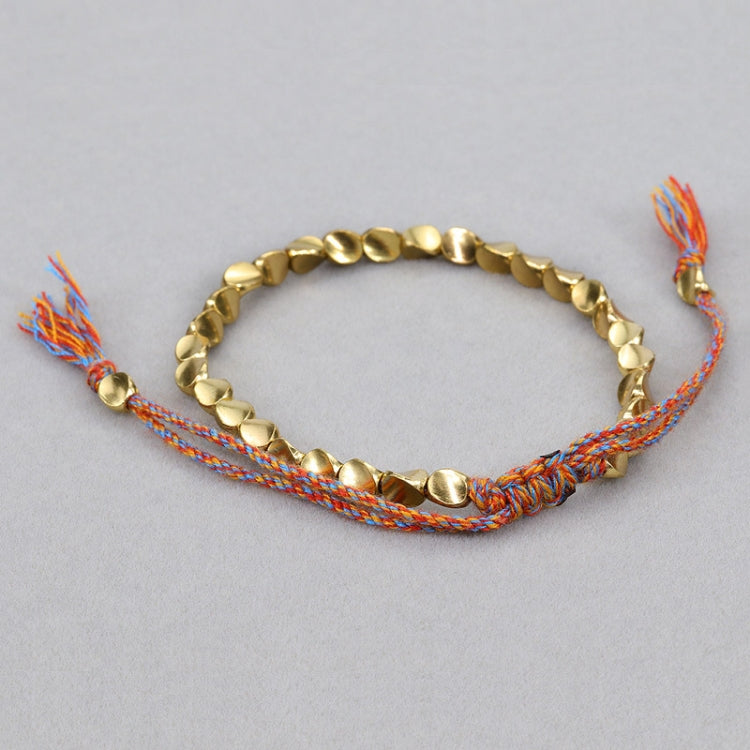 Hand Woven Irregular Copper Bead Bracelet Jewelry