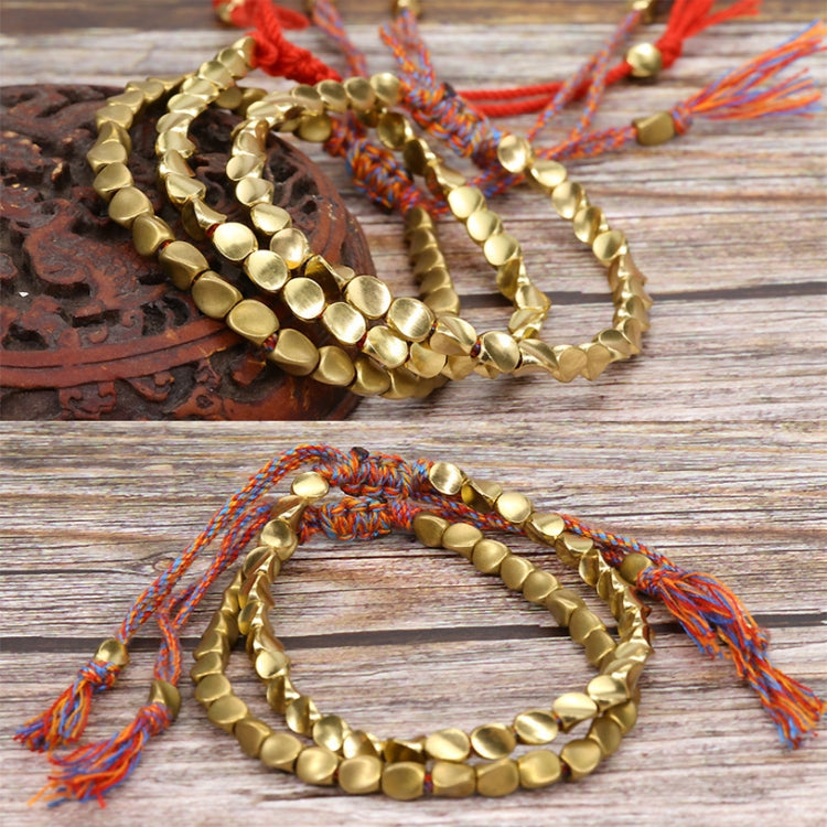 Hand Woven Irregular Copper Bead Bracelet Jewelry