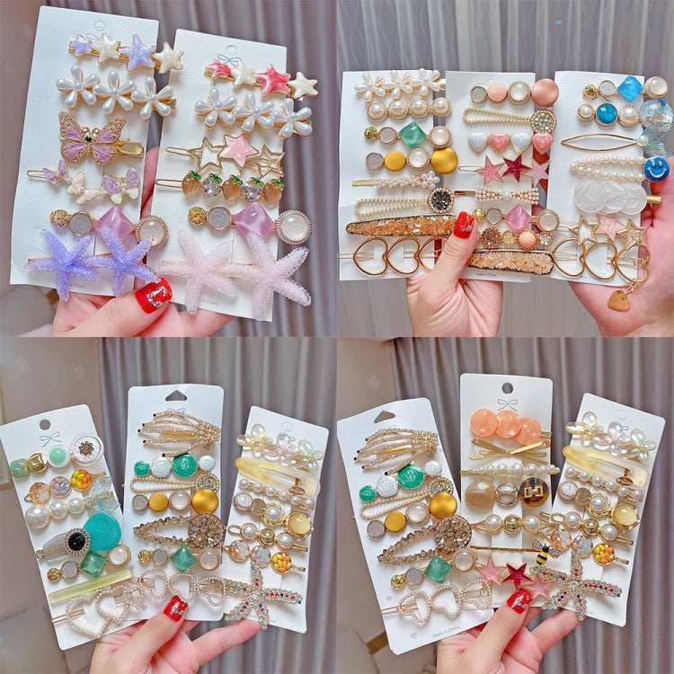 Alloy Colorful Hairpin Headgear Pearl Rhinestone Clip Set, 8PCS/Set Heavy Work, 8PCS/Set Cherry, 8PCS/Set Pink Cherry, 8PCS/Set Starfish, 7PCS/Set Mermaid, 4PCS/Set Light Blue, 6PCS/Set Pink, 6PCS/Set Purple, 6PCS/Set Fresh Green, 8PCS/Set Blue        ...
