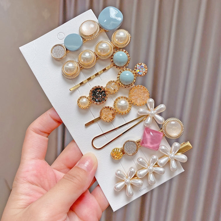 Alloy Colorful Hairpin Headgear Pearl Rhinestone Clip Set, 8PCS/Set Heavy Work, 8PCS/Set Cherry, 8PCS/Set Pink Cherry, 8PCS/Set Starfish, 7PCS/Set Mermaid, 4PCS/Set Light Blue, 6PCS/Set Pink, 6PCS/Set Purple, 6PCS/Set Fresh Green, 8PCS/Set Blue        ...