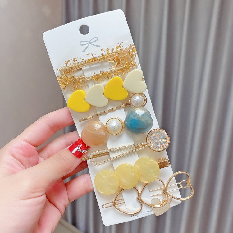 Alloy Colorful Hairpin Headgear Pearl Rhinestone Clip Set, 8PCS/Set Heavy Work, 8PCS/Set Cherry, 8PCS/Set Pink Cherry, 8PCS/Set Starfish, 7PCS/Set Mermaid, 4PCS/Set Light Blue, 6PCS/Set Pink, 6PCS/Set Purple, 6PCS/Set Fresh Green, 8PCS/Set Blue        ...