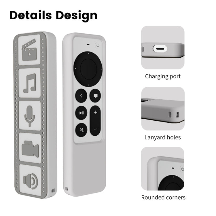 Silicone Remote Controller Waterproof Anti-Slip Protective Cover For Apple TV 4K 2021