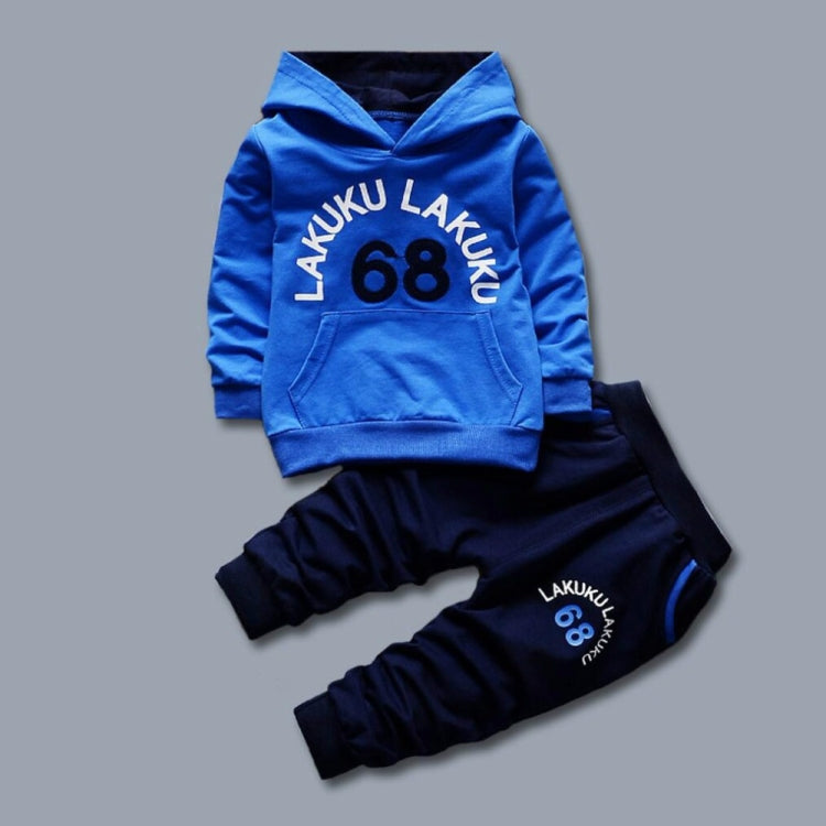 Spring Casual Children Letter Hooded Sweater Set