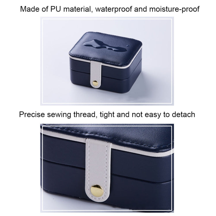SH688-58 Square Double-Layer PU Earring Storage Jewelry Box